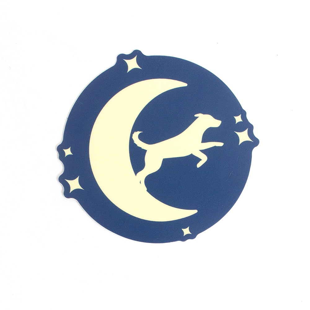 Stickers Northwest, 3", Sticker, Dog Over the Moon